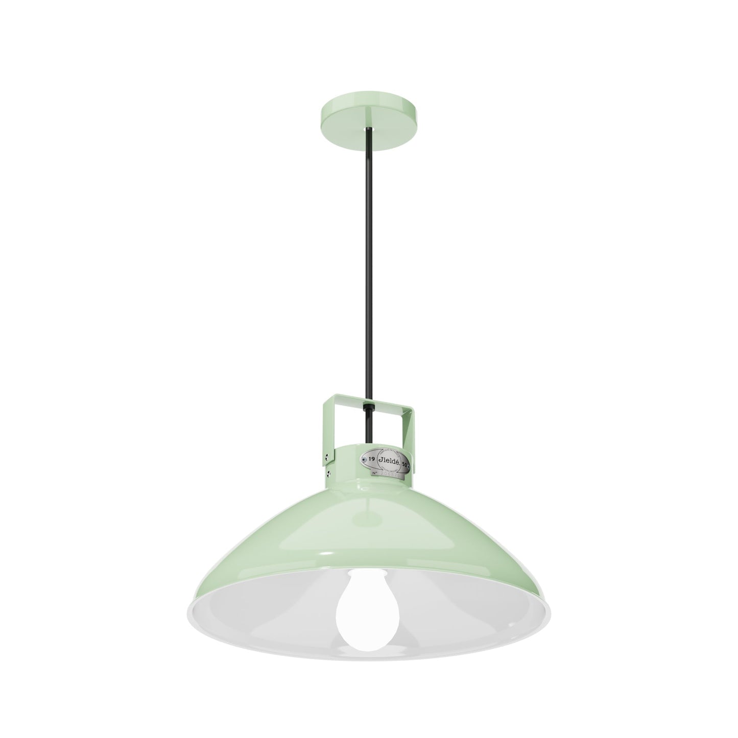 Elegant Taklampe med 30 cm Reflektor i Grønn Vannfarge – Ideal for Stue og Soverom Belysning 1