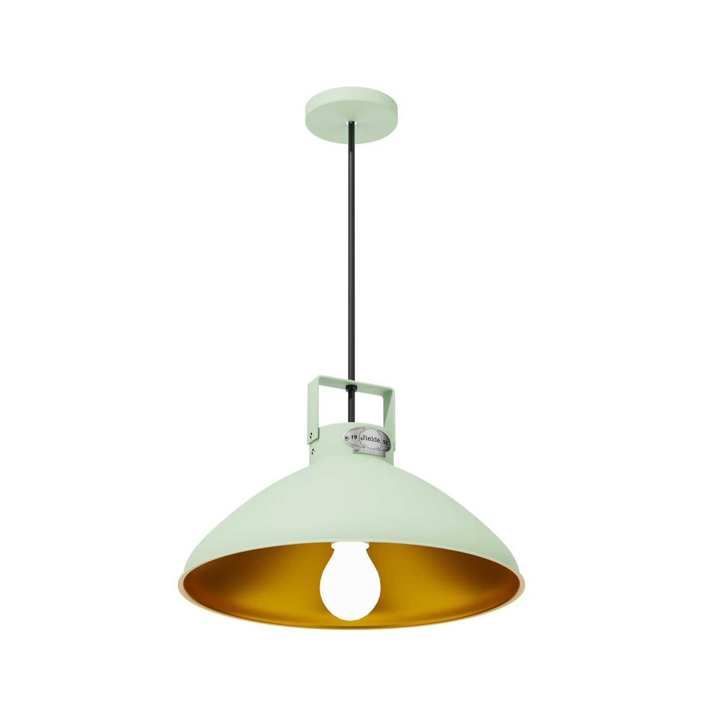 Elegant Taklampe med 30 cm Reflektor i Grønn Vannfarge – Ideal for Stue og Soverom Belysning 5