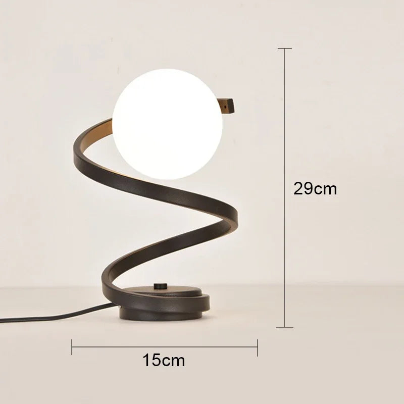 Modern Spiral Table Lamp with LED Bulb – Elegant Metal Design, 3 Lighting Modes for Soft Ambient Light 4