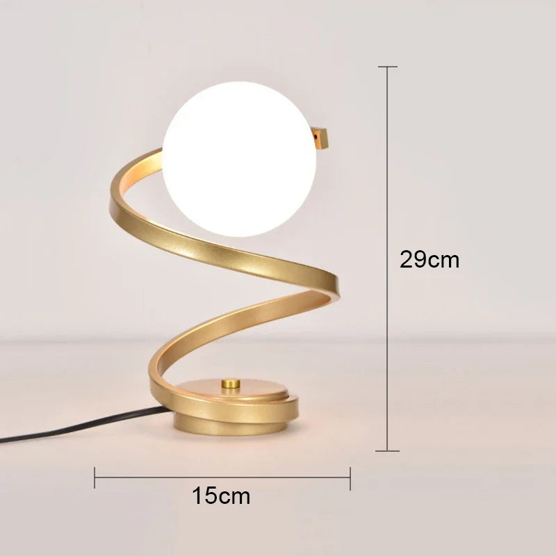 Modern Spiral Table Lamp with LED Bulb – Elegant Metal Design, 3 Lighting Modes for Soft Ambient Light 5