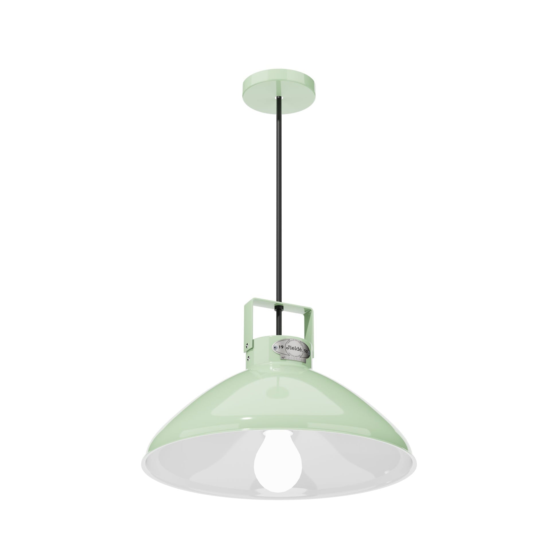 Elegant Taklampe med 30 cm Reflektor i Grønn Vannfarge – Ideal for Stue og Soverom Belysning 1